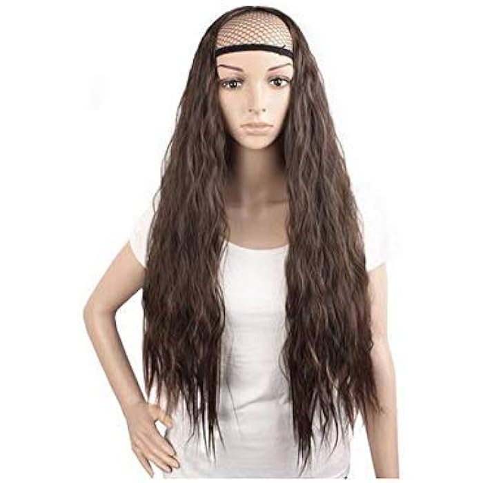 DILLARDS Women's Micro-Reel Long Wig - 70Cm Dark Brown Half-Wig - High-Temperature Silk - Image 2